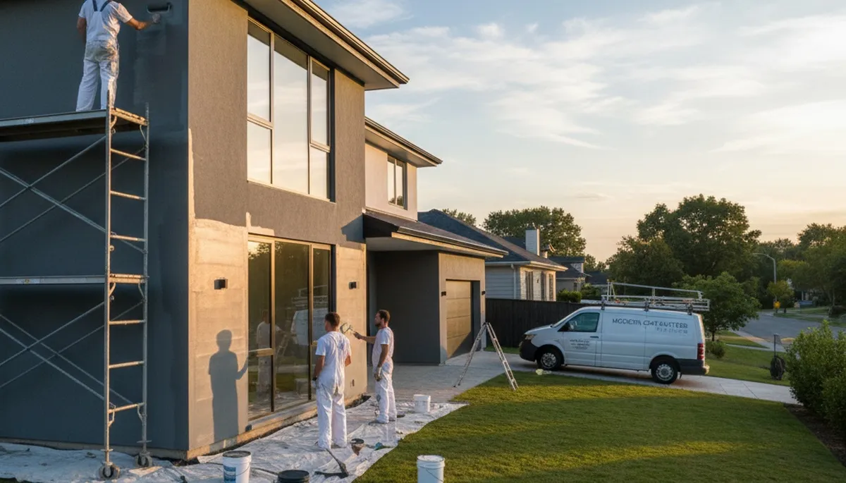 Milwaukee, WI exterior house painting by professional painters on a residential home