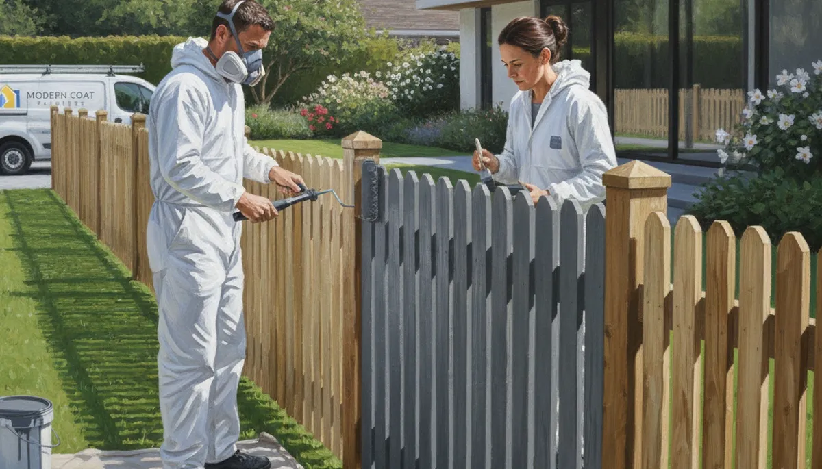 Fence painting in Milwaukee, WI by Milwaukee Paint Pros to protect and refresh a wooden fence