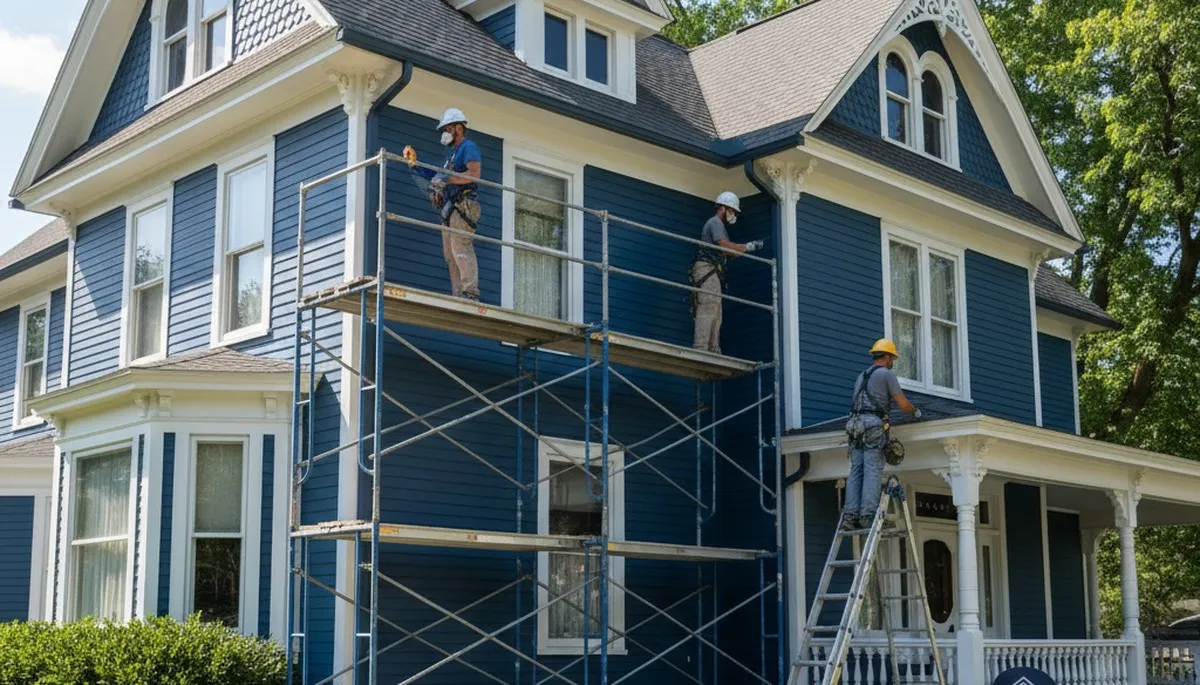 Milwaukee, WI painting contractor crew preparing a residential exterior paint project