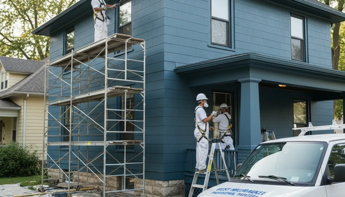 Milwaukee, WI painting crew preparing interior walls for a professional home painting project